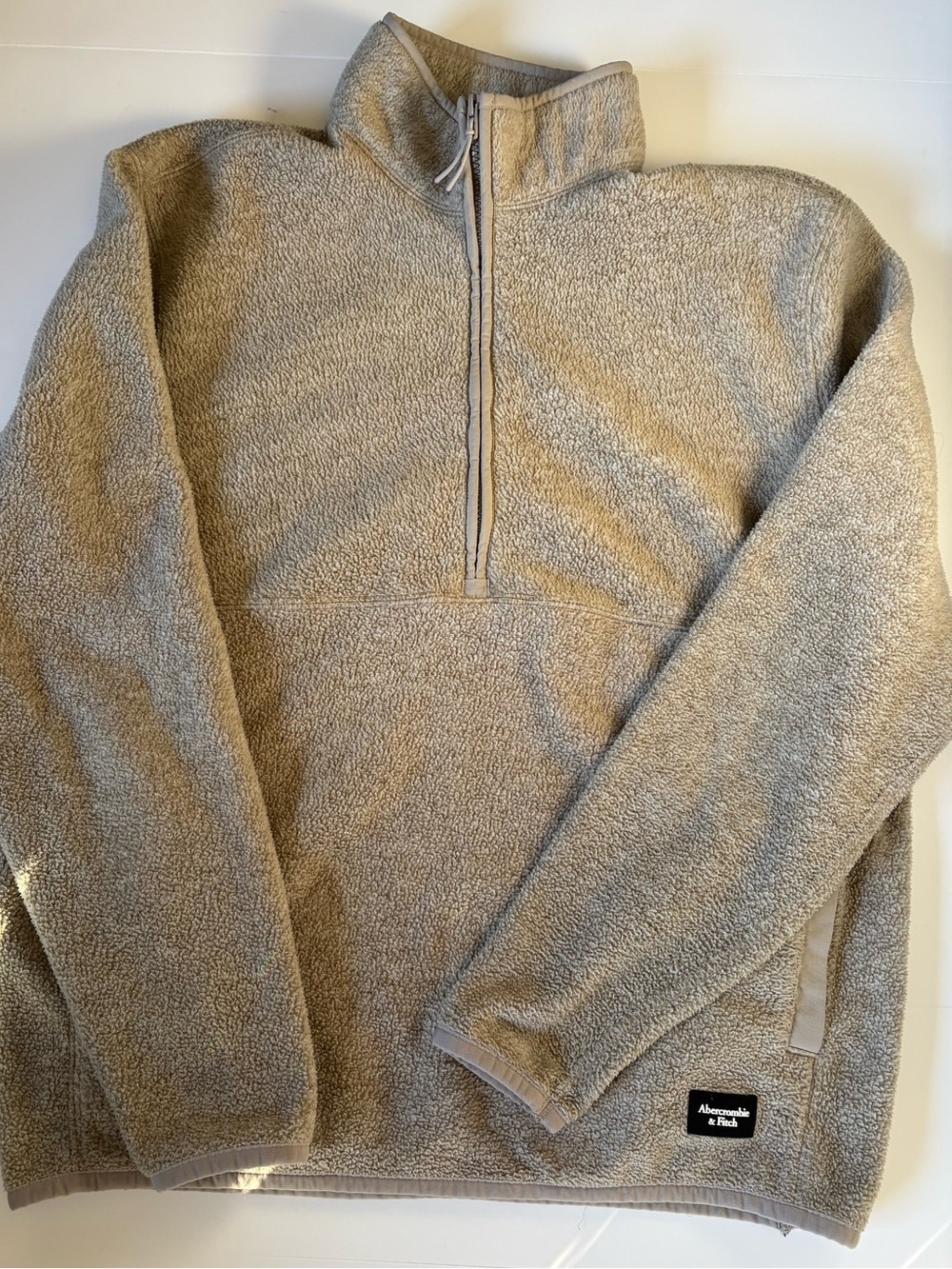 Abercrombie & Fitch Men's Half-Zip Pullover - Taupe - Picture 1 of 4